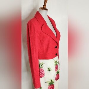 ST. JOHN NUBBY WOOL BLEND CROPPED JACKET